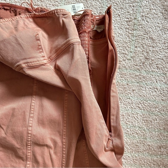 NWT Anthropologie Pilcro Icon Fluted Denim Midi Dress Size Small Coral - Picture 8 of 14